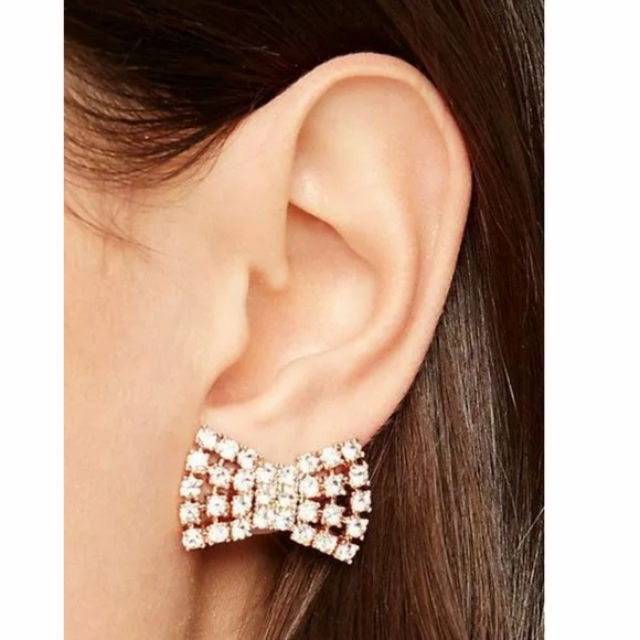 (REDUCED) NWT KATE SPADE SPARKLING BOW CRYSTAL EARRINGS - Picture 3 of 9